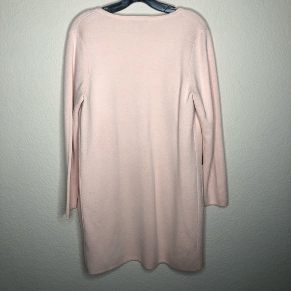 J. Crew 365 Juliette Collarless Pink Cotton Wool Sweater Blazer Long Cardigan - Picture 3 of 7